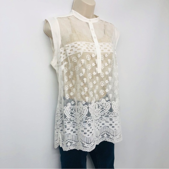 Cabi Prudence Ivory Lace Sleeveless Top - Picture 10 of 16